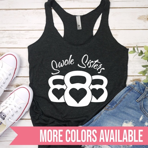 Tops - SWOLE SISTERS MUSCLE FITNESS CROSSFIT WORKOUT GYM